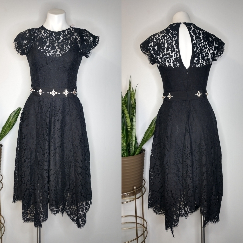 NWT Joie Ronilda lace dress caviar 0